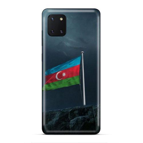 Huawei Y5P Uyumlu Kılıf Azarbaijan (27) Tasarımlı Kılıf Mavi Beyaz