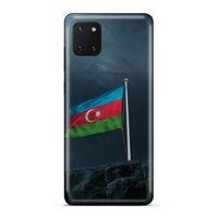 Huawei Y5P Uyumlu Kılıf Azarbaijan (27) Tasarımlı Kılıf Mavi Beyaz