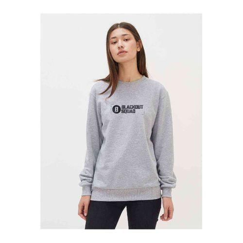 Black Squad Baskılı Gri Kadın Sweatshirt