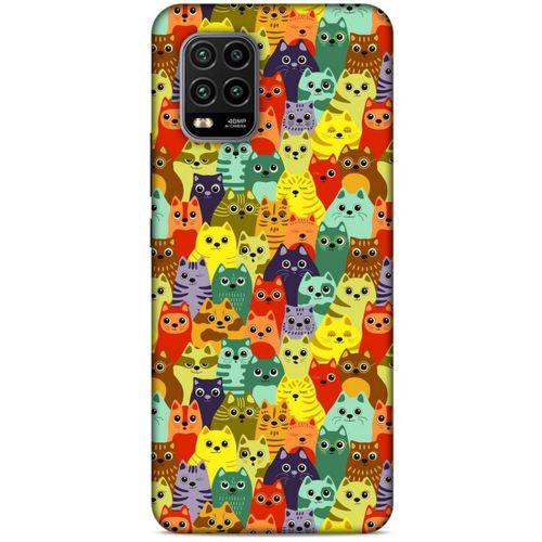 Lopard Xiaomi Mi 10 Lite Uyumlu Kılıf Kediler (38) Neo Hybrid Kılıf Mor