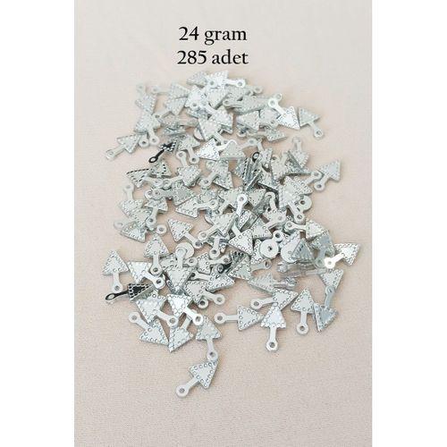 Oya Abiye Bileklik Kolye Pleksi Metalik Plastik Pul Gümüş Renk 24 gram 285 adet - BNC565