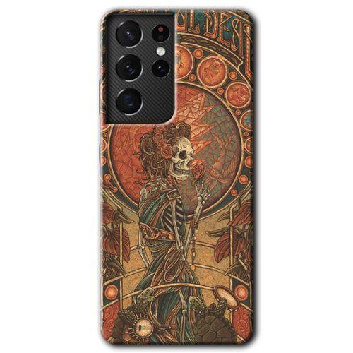 Samsung Galaxy S21 Ultra Kılıf HD Desen Baskılı Arka Kapak - İskelet Aşk