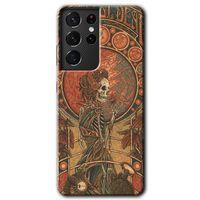 Samsung Galaxy S21 Ultra Kılıf HD Desen Baskılı Arka Kapak - İskelet Aşk