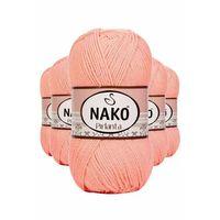 5 Adet Pırlanta Amigurumi El Örgü İpi Yünü Somon 3148 - nako mudanis