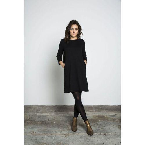 Kadın Uzun Kollu Bisiklet Yaka Cep Detay Etek Ucu Volanlı Iki Iplik Elbise