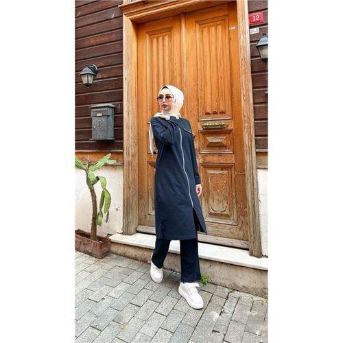 Fermuarlı Uzun Tunik Pantolon Spor İkili Takım - 03058.015 - Lacivert