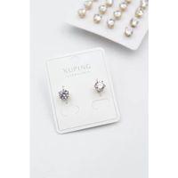 Büyük Boy Zirkon Taşlı Tektaş  Küpe - Altın