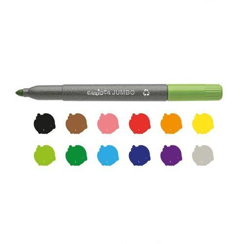 Carioca Carioca Eco Family Jumbo Süper Yıkanabilir Keçeli Boya Kalemi 12li