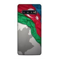 Samsung Galaxy S10 Uyumlu Kılıf Azarbaijan (9) Kılıf Kumaş Bayrak