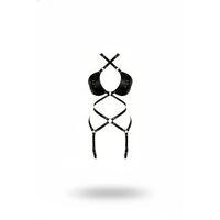 Siyah Body Harness Deri Çapraz Bağlamalı Tam Vücut Aksesuarı - Brf1409