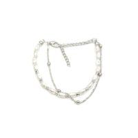 Zincirli İnci Bileklik - Gümüş