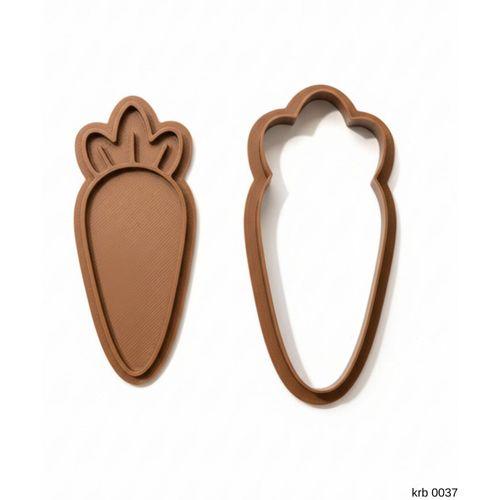 Sevimli Havuç Kurabiye Kalıbı – Çift Parça Hamur Kesici, Şeker Hamuru ve Oyun Hamuru İçin