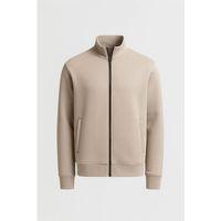 Marcel Regular Fit Fermuarlı Kıstırma Cepli Üç İp Şardonlu Erkek Sweatshirt - Taş