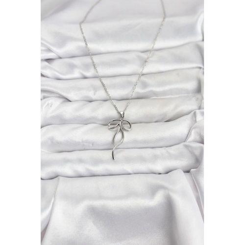 316L Çelik Zincir Gümüş Renk Fiyonk Model Kadın Kolye