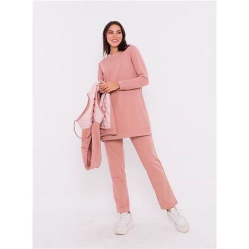 Minimal Kapitoneli Yelekli Spor Üçlü Takım - 70060.034 - Pudra