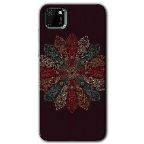 Potkal Hediye Fabrikası Huawei Y5P HD Baskılı Kılıf + 9D Tam Ekran Koruyucu - Mandala Flower Wal