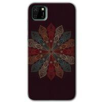 Potkal Hediye Fabrikası Huawei Y5P HD Baskılı Kılıf + 9D Tam Ekran Koruyucu - Mandala Flower Wal