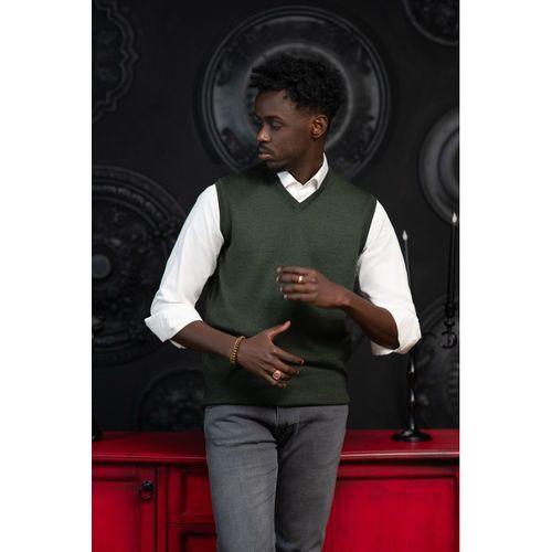 V Yaka Regular Fit Yünlü Kolsuz Triko Süveter