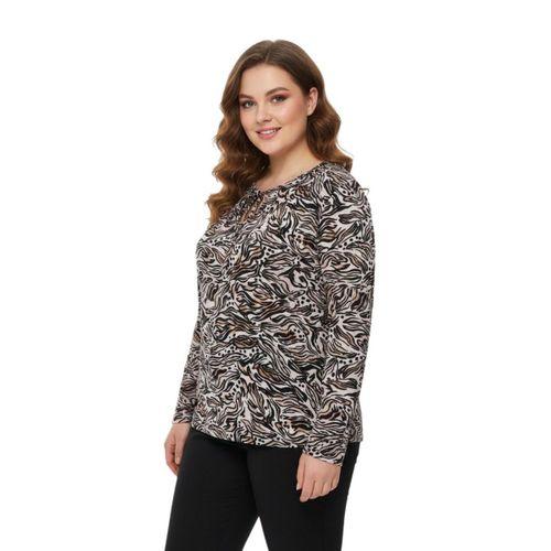 Kadın Baskılı Yaka Bağlamalı Bluz BGL-ST05099