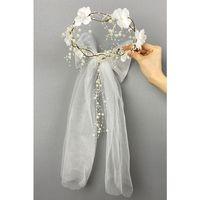 Fiyonklu Ortanca Çiçekli Özel Gelin Kına Tacı