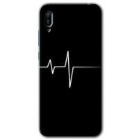 MRCİLETİSİM Huawei Y6 2019 Kılıf Baskılı Kapak - Heart Rytm + 5D Tam Kaplayan Cam