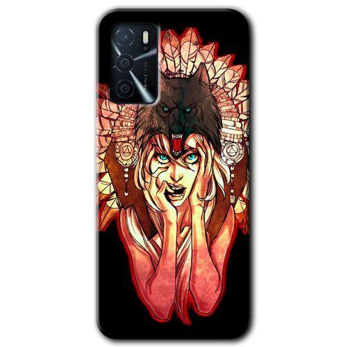 Oppo A16 Kılıf HD Desen Baskılı Arka Kapak - Kurt Kız