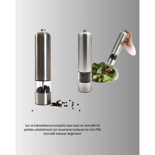 Pilli Baharat Değirmeni Karabiber Tuz Ve Baharat Öğütücü