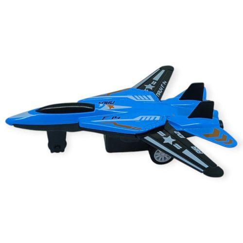 Çek Bırak Metal Mini Savaş Uçağı 10 cm - Mavi