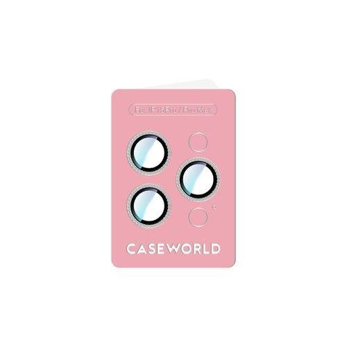 Apple iPhone 15 Pro Max CaseWorld Alloy Sparkling Diamond Serisi Taşlı Lens Koruyucu