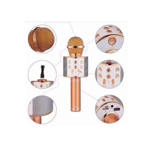 Karaoke Mikrofon Bluetooth Bağlantılı Aux Girişli Uzun Pil Ömrü Yüksek Ses Kaliteli