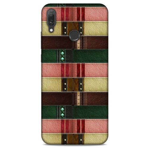Huawei Y9 2019 Kılıf Patchwork (41) Tank Kılıf Koyu Yeşil Pembe