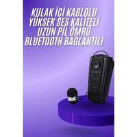 Makaralı Bluetooth Kulakiçi Yaka Kulaklığı Kablosuz Kulaklık