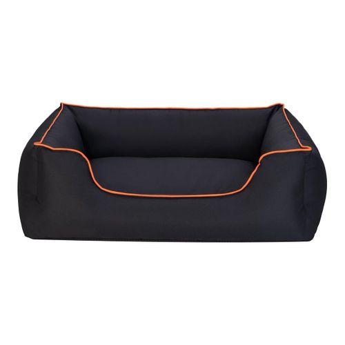 Pet Comfort Alpha Köpek Yatağı Siyah w Turuncu Biye L 105x85cm