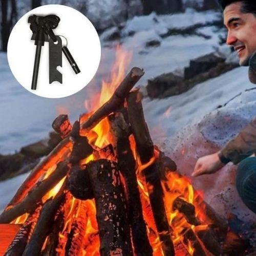 Acil Durum Magnezyum Çubuk Çakmaktaşı Hayatta Kalma Ateş Başlatıcı Çakmak Kiti Düdük Hediyel