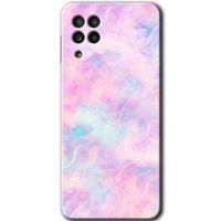 MRCİLETİSİM Samsung Galaxy M22 Kılıf Baskılı Kapak - Pembe-Duman +Tam Ekran Koruyucu
