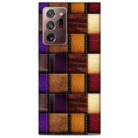 Samsung Galaxy Note 20 Ultra Kılıf Patchwork (13) Silikon Kap Mor Turuncu