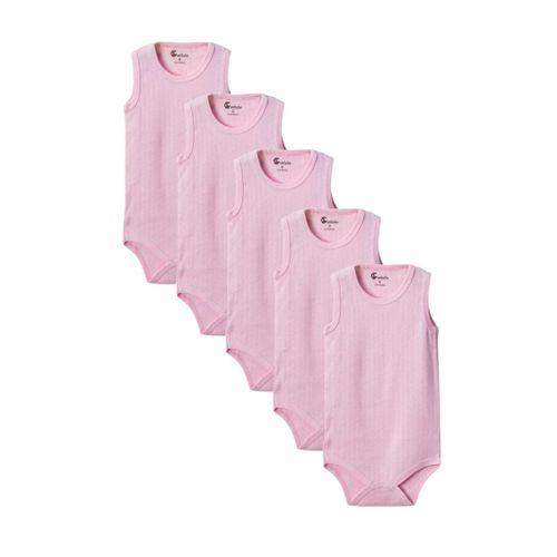 Pembe Askılı Body Zıbın 7-12 YAŞ Çocuklar İçin (5 ADET) Alttan Çıtçıtlı Özel Gereksinimli-D