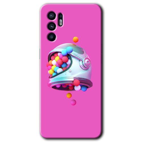 Potkal Hediye Fabrikası Oppo Reno 6 Kılıf HD Desen Baskılı Arka Kapak - Uzay Başlığı