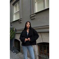 YÜN CROP KABAN - Siyah