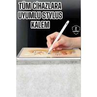 Dokunmatik Kalem Beyaz Şarjlı Yedek Uçlu Android Ve İos Uyumlu