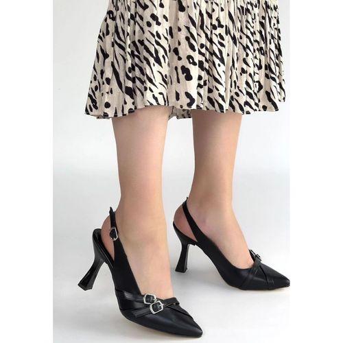 Jedda Siyah Cilt Topuklu Ayakkabı