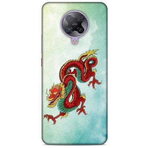 Xiaomi Poco F2 Pro Kılıf Dragons (25) Antişok Kapak Tatoo Sarı Kırmızı Ejderha