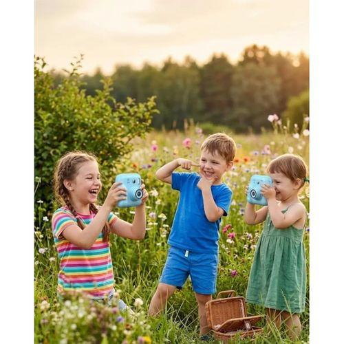 Hd Ekranlı Çocuk Kamera Anında Fotoğraf Baskı Ve Boyama Kalemli