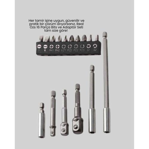 Ergonomik 16 Parça Bits Tornavida Uç Ve Adaptör Seti