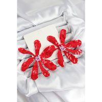 Pirinç Büyük Kırmızı Çiçek Model Kadın Küpe - TJ-BKP11058