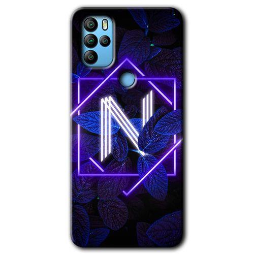 Potkal Hediye Fabrikası Omix X500 Kılıf HD Desen Baskılı Arka Kapak - Dark Neon Yaprak N Harfi