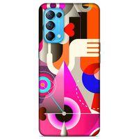 Lopard Oppo Reno 5 5G Uyumlu Kılıf Soyut Sanat (17) Baskılı Tasarım Kılıf