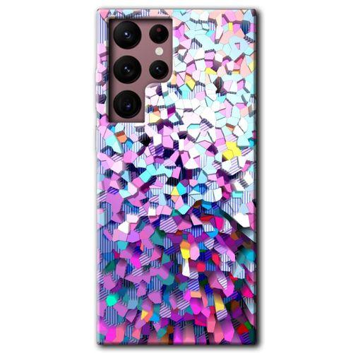 Galaxy S22 Ultra Kılıf HD Desen Baskılı Arka Kapak - Mosaic Fragments Colorfull