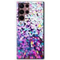 Galaxy S22 Ultra Kılıf HD Desen Baskılı Arka Kapak - Mosaic Fragments Colorfull