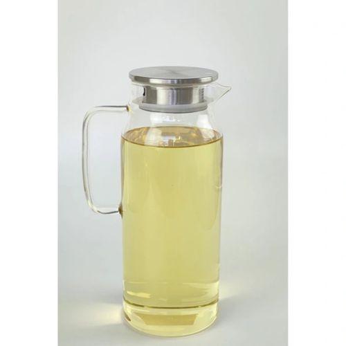 1500 Ml Borosilikat Cam Su Sürahisi - Metal Kapaklı Ve Isıya Dayanıklı